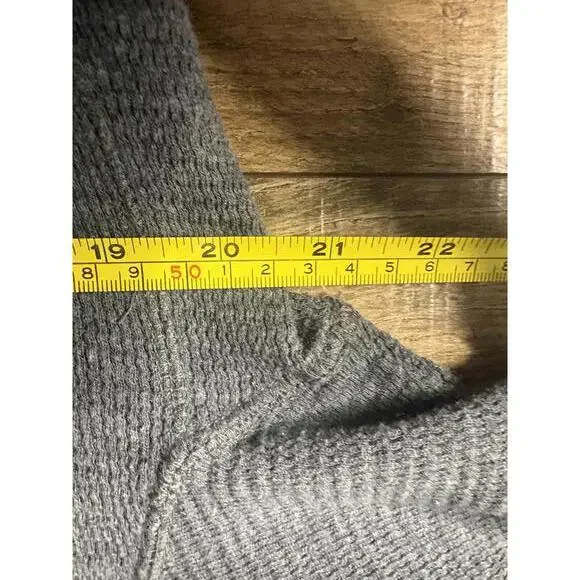 Faded Glory Men's Long Sleeve Henley Top - Classic Charcoal Comfort - Large - Picture 4 of 5